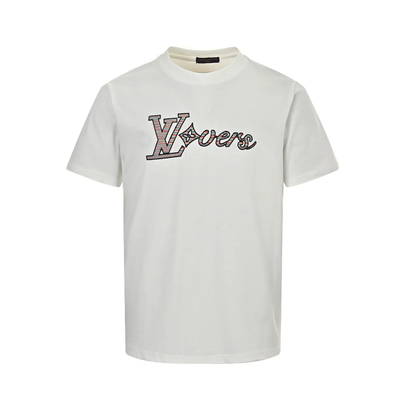Louis Vuitton/Louis Vuitton 25ss rainbow braided embroidered short sleeves